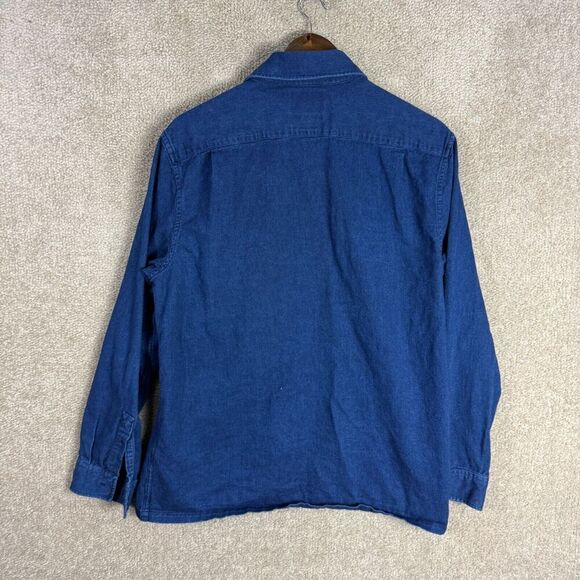 Bonobos Shirt Mens Size Medium Blue Dark Wash Slim Fit Long Sleeve Twill Casual - Picture 8 of 9